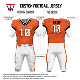 Custom Orange-Black American Football Jersey & Stripe Integrated Pants